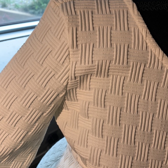 Topshop white textured long sleeve open back dress - Picture 2 of 4